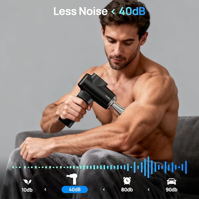 Professional Muscle Massage Gun Deep Tissue with Metal Head Therapy Portable Handheld Muscle Massager Percussion Back Body Masajeador 12mm Amptitude FSA Eligible &amp HSA Approved