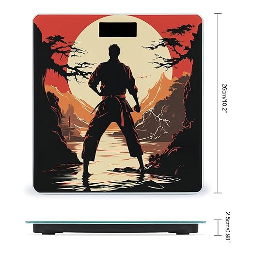Karate Men Bathroom Scale Large LCD Backlight Display Digital Scale Rounded Corners Body Scales Automatic Power On/Off Bathroom Scales for Home Bedrooms