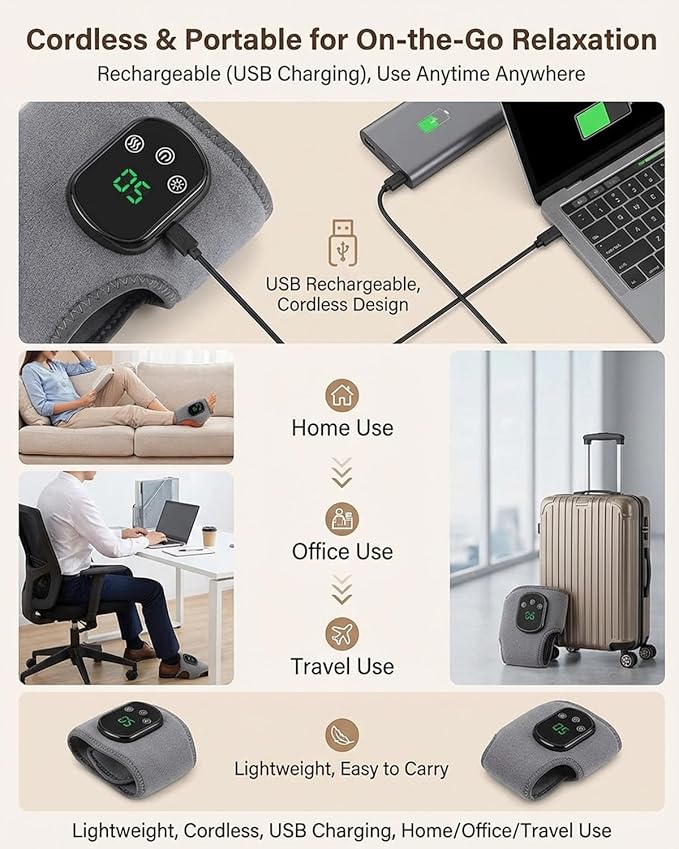 Try Massage ProTriple Therapy Foot MassagerAnkle Renew Spa Bath Cordless Electric Heated with 5 Heat &amp 3 Vibration for Pain Relief Relaxation Neuropathy Home Office Family Ideal Gift (1)