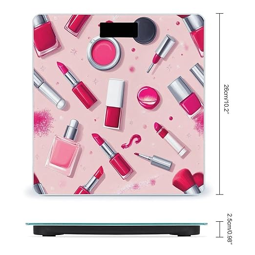 Women's Fashion Automatic Switch Digital Bathroom Weighing Scale Smart Scale Modern Lady Girly Cosmetic Perfume Lipstick Pink