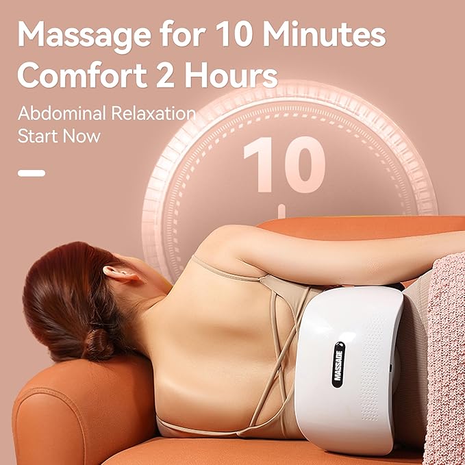 Upgraded Double Disc Abdominal Massager - Electric Stomach Massager with Bidirectional Rotation for Digestion Relieves Gas Constipation &amp Period Cramps