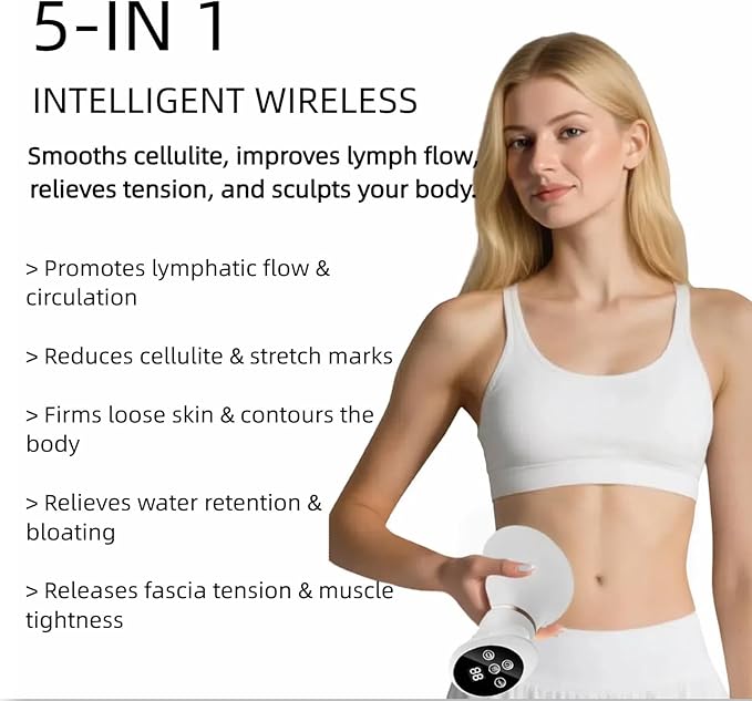 Body Sculpting Machine Lymphatic Drainage Massager &amp Anti Cellulite Massage Tool Helps Reduce Stretch Marks &amp Cellulite Pain Relief Devices for Sciatica Nerve Legs Arms Hip Muscle &amp
