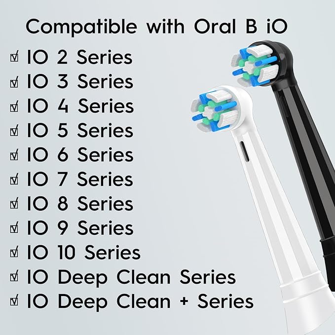 12 Pcs IO Replacement Heads Compatible with Oral B IO 2/3/4/5/6/7/8/9/10/Deep Clean Series Electric Toothbrushes Medium Softness Brush Heads Compatible with Oral B iO (White)