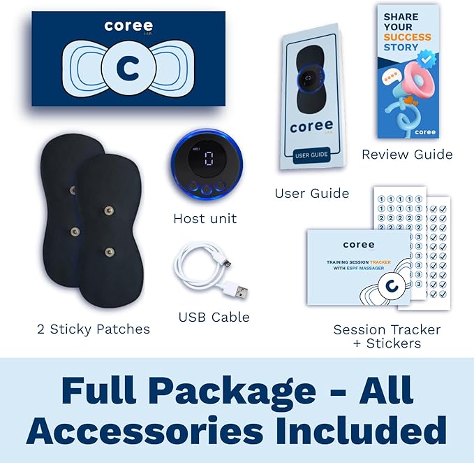 ESPF Massager for Pelvic Floor | Wireless Rechargeable EMS Mini Massager with 8 Modes Compact Muscle Stimulator with Sticky Pads for Back Waist Abdomen &amp Pelvic Area Relaxation