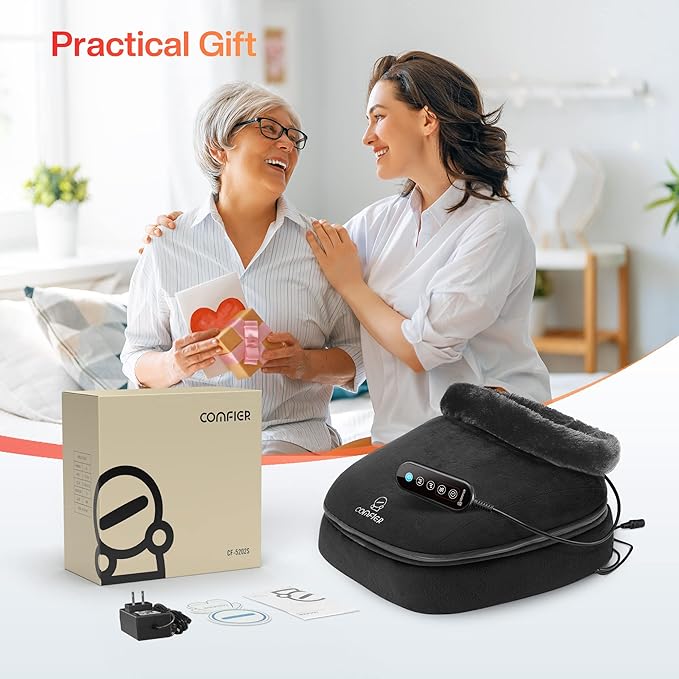 COMFIER 2-in-1 Shiatsu Foot &amp Back Massager with Heat Electric Foot Warmer for WomenMenFeet Massager Machine Feet HeaterGifts