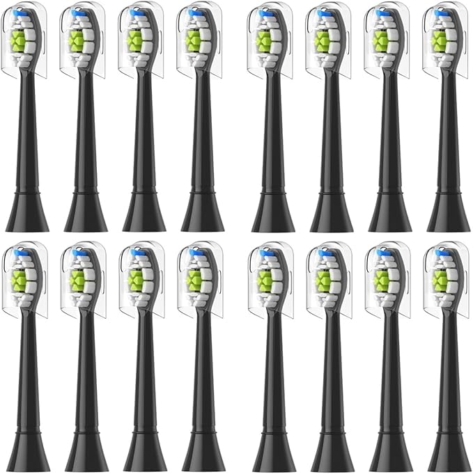 4/8/12/16pcs Replacement Toothbrush Heads Compatible for Philips Sonicare Soft Electric Brush Head 4100 6500 6100 7500 5(8White 8Black)