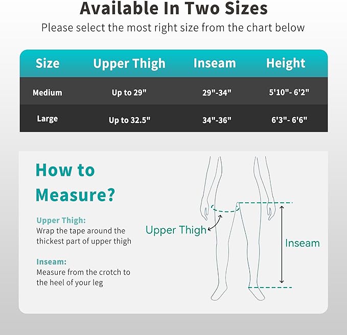 Professional Air Compression Leg Massager for Circulation and Pain Relief Cordless Full Leg Recovery Boots with Dual Controllers Sequential Compression Therapy Machine - Pair L