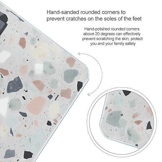 Terrazzo Marble Pastel Weight Scale for Body Weight Digital Bathroom Scale High Capacity Accurate Digital Weighing Scales and Easy-to-Read on Backlit LCD Display Scales