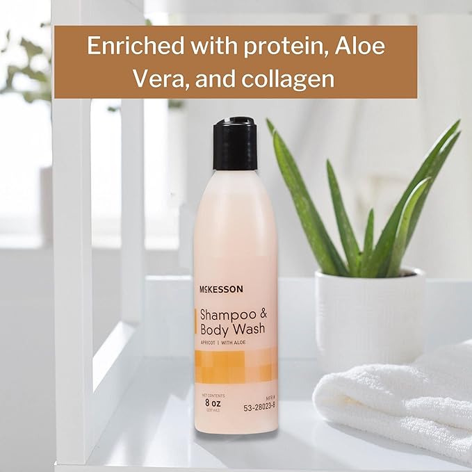McKesson Shampoo and Body Wash with Aloe Apricot Scent 8 oz 48 Count
