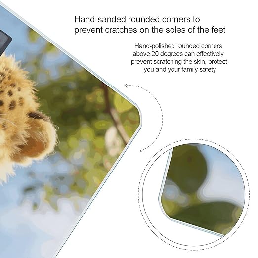 Leopard Style Smart Scale for Body Weight Digital Bathroom Scale Toughened Glass Weight Scale with Large LCD Backlight Display High Precision Scales Weighing Machine
