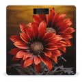 Red SunflowerScale for Body Weight with LCD High Precision Weighing Scales Fashion Sturdy Tempered Glass Weight Scales Easy-to-Read Digital Bathroom Scale for Daily 400lb