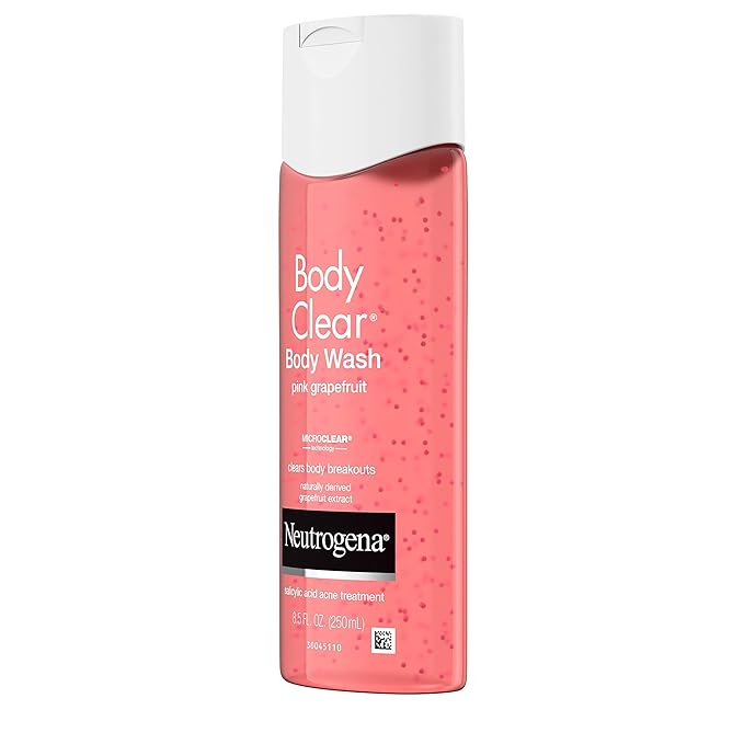 Neutrogena Body Clear Acne Body Wash Pink Grapefruit - Salicylic Acid Formula for Breakout Treatment Exfoliating Cleanser for Clear Skin 8.5 fl. oz. Bottle 3-Pack