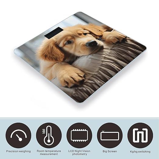 Lazy Dog Puppy Scale for Body Weight Digital Bathroom Scale Precision Smart Weighing Scales with Clear LED Display Accurate High Precision Scales Weighing Machine