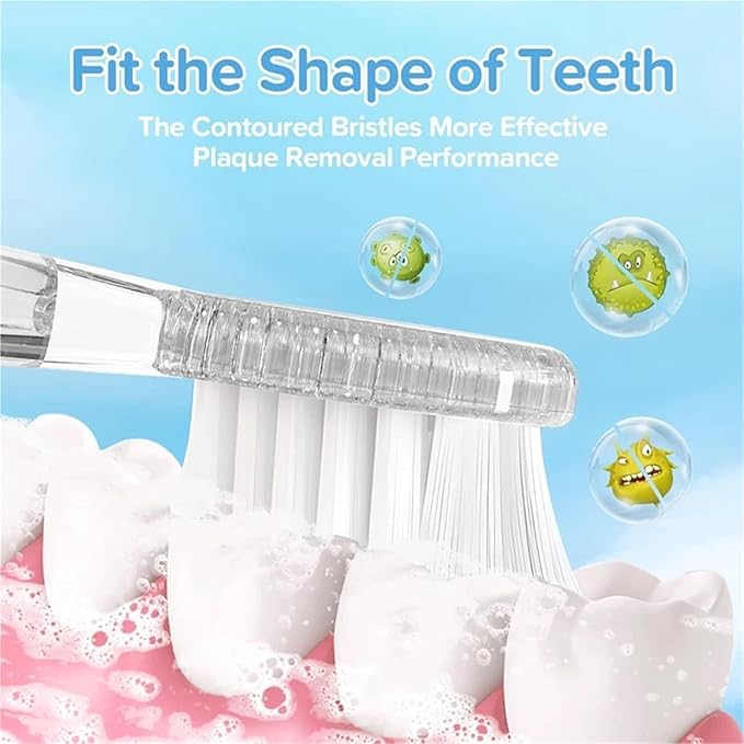 10PCS Small Replacement Toothbrush Heads Soft Bristle Replaceable Brush for Seago SG977/EK6/EK7/SG513 Electric(Bigger)