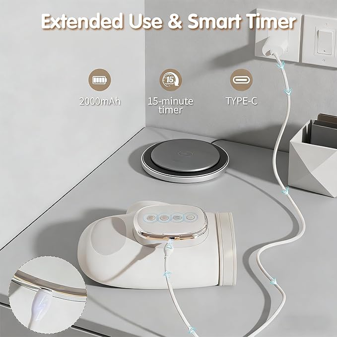 Hand Massagers 3 Heat Settings &amp 5 Compression Levels Smart Hand Massager 2000mAh Cordless with Soothing Warmth for Hand &amp Wrist Discomfort - Hand Massager with Heat and Compression