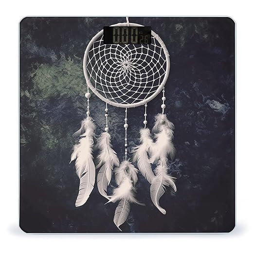 White Fantasy Dream Catcher Scale for Body Weight Accurate Digital Bathroom Scale Toughened Glass High Precision Scales Smart Weight Scales with Large LCD Backlight Display Weighing Machine