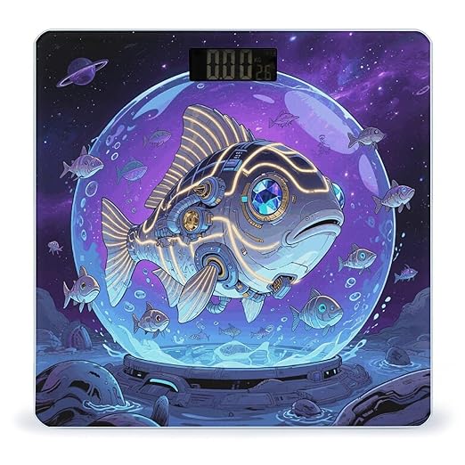 Fish Scale for Body Weight Sturdy Tempered Glass Weighing Scales with LCD Display Accurate Digital Bathroom Scale Convenient Body Fat Smart Scales Easy Read