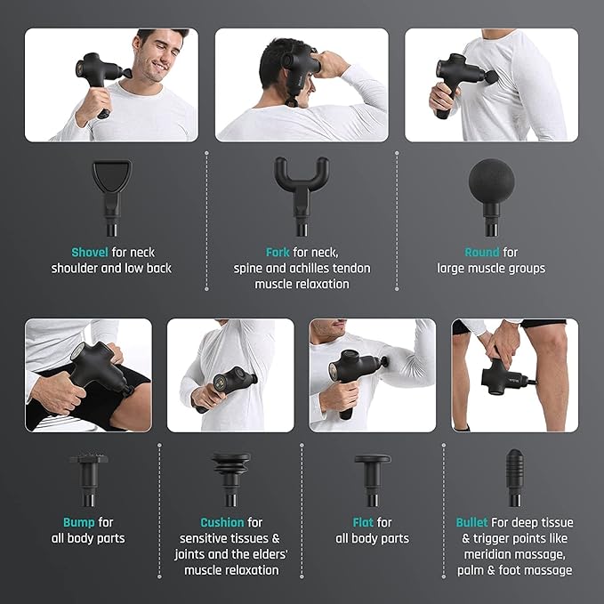Mebak 3 Massage Gun Massage Gun Deep Tissue for Athletes Professional Muscle Percussion Massager Massager for Shoulder Leg Back Body Pain Relief Quiet Portable Sport Tool Gifts for Him