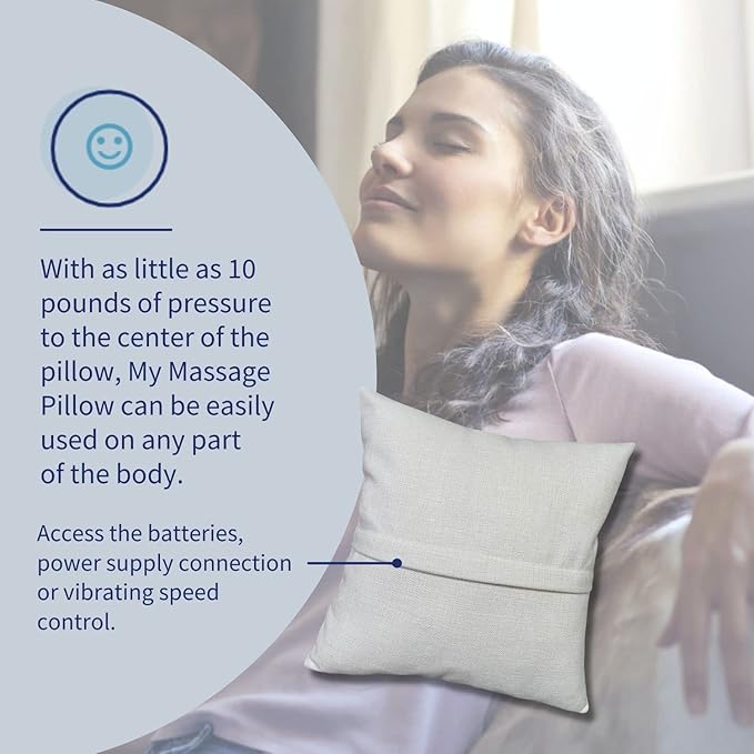 MyMassagePillow- Pressure Activated Massage Pillow for Back Neck Feet &amp More - Stylish &amp Durable Neck and Back Massager &amp Sciatica Pillow - 13in x 13in - Machine Washable Cover (Bull)