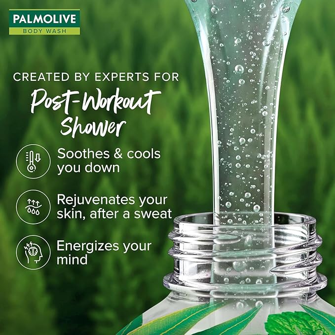 Workout Fresh Body Wash 750ml Shower Gel Single Pump Bottle 100% Natural Eucalyptus &amp Spearmint Extracts pH Balanced Paraben &amp Silicone Free