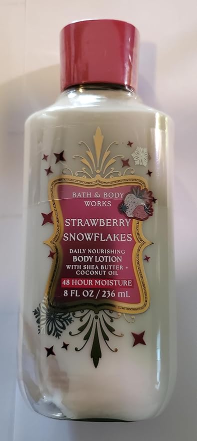 Bath &amp Body Works Women's Strawberry Snowflakes Body Lotion and Body Gel Wash 2 Piece Set