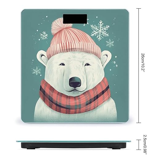 Bear Wearing Hat Smart Scale for Body Weight Accurate Bathroom Scale with LED Display Digital Weight Scales Weighing Machine High Precision Scales for Bath Home