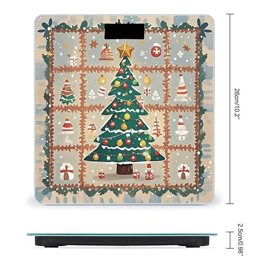 Christmas Tree Mat Smart Scale for Body Weight Accurate Bathroom Scale with LED Display Digital Weight Scales Weighing Machine High Precision Scales for Bath Home