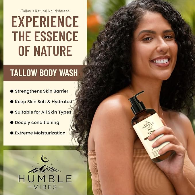 New! Natural Tallow Body Wash Made With Naturally Derived Plant Based Ingredients &amp Tallow Free of Harsh Chemicals Great for Eczema Itchy Dry Skin Moisturization Japanese Cherry Blossom