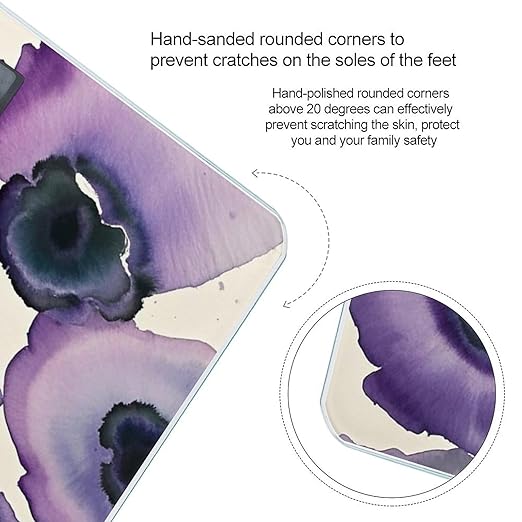 Abstract Watercolor Purple Weight Scale Highly Accurate Digital Weighing Scale with Large LCD Display Smart Bathroom Scales for Home Bedrooms and Gift Giving