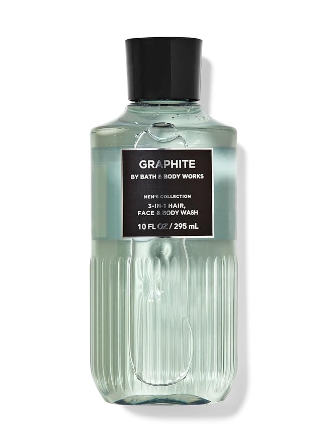 BBW white Barn Men's Collection Graphite 3-in-1 Hair Face &amp Body Wash 10fl/oz.