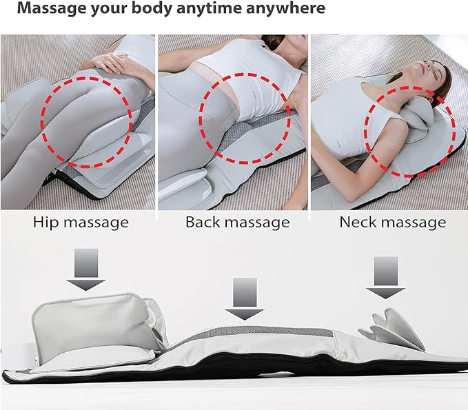Full Body Stretching Massage Mat with Airbags. 3D Lumbar Traction - Neck Back Waist Hip Relaxation &amp Pain Relief. Back Massager Pad Foldable &amp Portable.