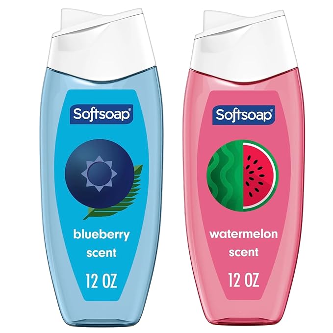 Softsoap Moisturizing Body Wash Limited Edition Summer Scents Blueberry and Watermelon 12 oz 2 Pack