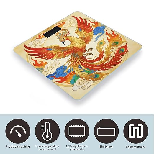 Bird Totem Smart Scale for Body Weight Digital Bathroom Scale Toughened Glass Weight Scale with Large LCD Backlight Display High Precision Scales Weighing Machine