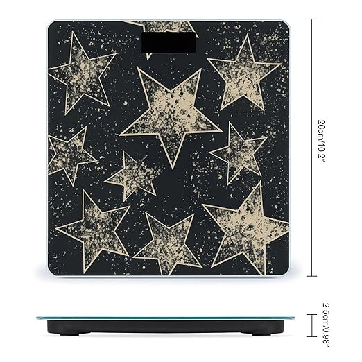 Star Bathroom Scale for Body Weight LCD Display Digital Bathroom Scale Tempered Glass Bathroom Weight Scales Fashion Smart Scales for Home Bedroom 400 Lb