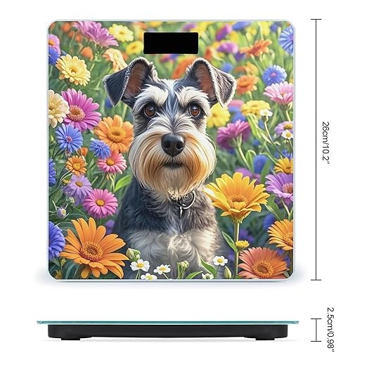 Schnauzer Scale for Body Weight Highly Accurate Digital Bathroom Body Scale Digital Bathroom Scales for People Anti-Slip Large LCD Display Smart Scales