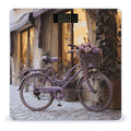 Purple Bike by The Window Scale for Body Weight Anti-Slip Digital Bathroom Scale Sturdy Toughened Glass Weighing Scales High Precision Safe Rounded Corners Smart Scales