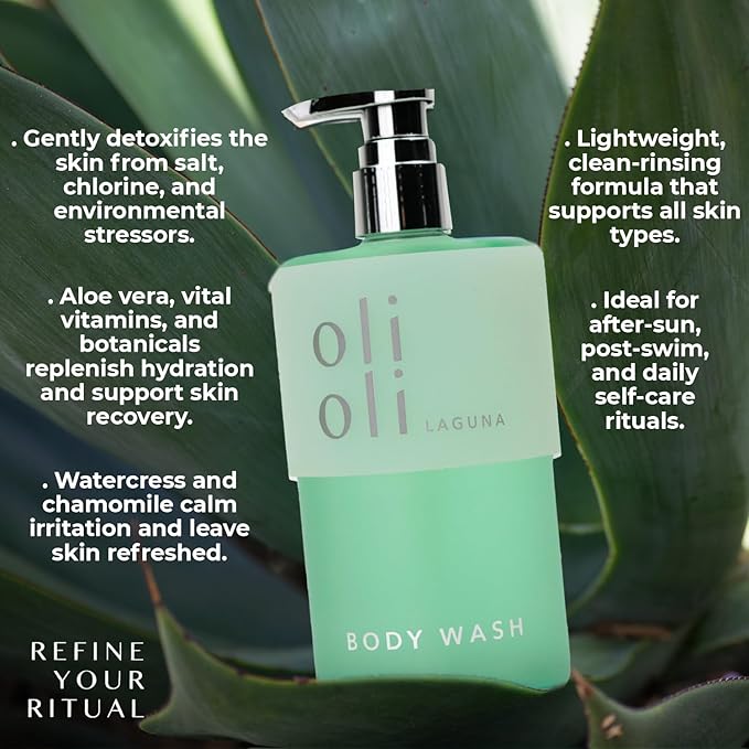 OLIOLI Revitalizing Body Wash &amp Replenishing Body Lotion 15.2oz Set | Detoxifying Aloe Vera with Pro-Vitamin B5 &amp Botanicals | Moisturizing Body Lotion with Aloe Vera Coconut Oil Shea Butter