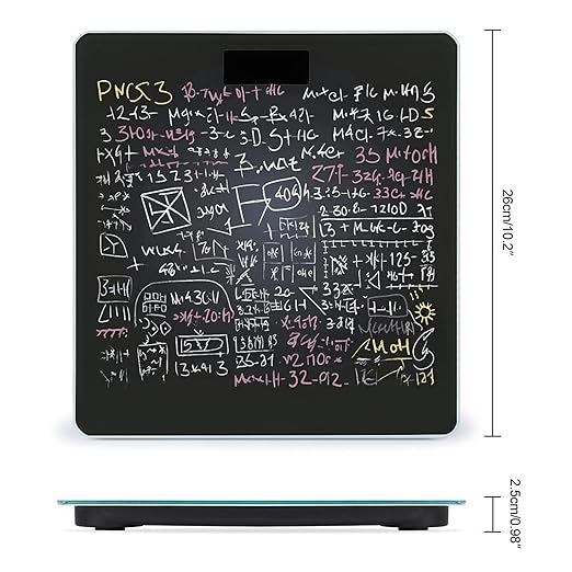 Math Formula Scale for Body Weight High Precision Digital Weight Scales with LCD Display Anti-Slip Sturdy Slim Tempered Glass Bathroom Scale for Home Use