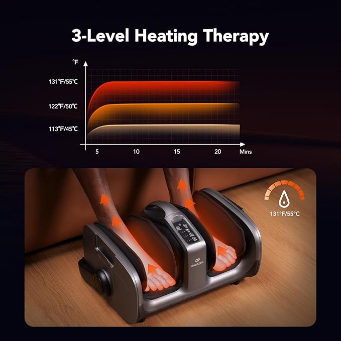 Foot Massager with Heat &amp Vibration Shiatsu Foot and Calf Massager for Pain Relief Deep Tissue Kneading-Massage Feet Leg Calf Ankle Arms