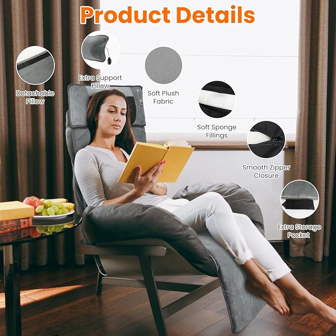Full Body Massage Mat with Heat Electric Vibration Back Massage Pad with Shiatsu Detachable Neck Massage Pillow for Pain Relief 10 Vibration Motors 3 Heating Levels Gifts for Men Women