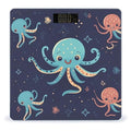 Cartoon Octopus Scale for Body Weight Safe Rounded Corners Tempered Glass Digital Bathroom Scale LED Display 400lb Capacity Weight Scales with High Precision Sensors