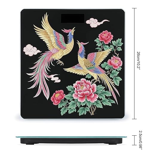 Digital Bathroom Scale for Body Weight Scale with Bright LCD Display High Accuracy Step-On Technology Auto On/Off Two Phoenixes Digital Scales 400 Lbs /180kg