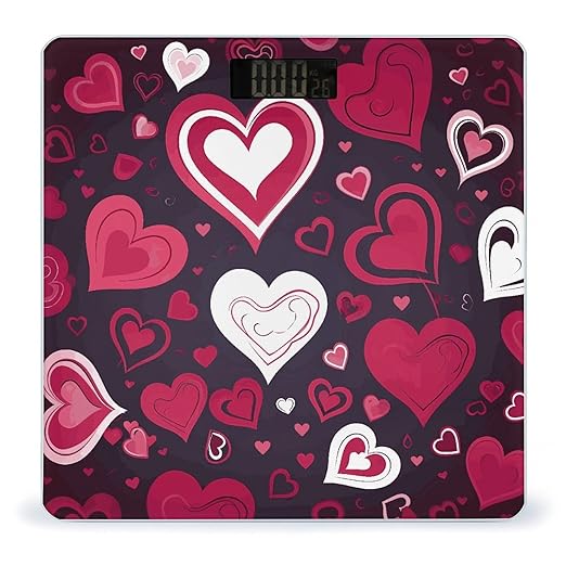 Happy Valentine's Day Smart Scale for Body Weight Accurate Bathroom Scale with LED Display Digital Weight Scales Weighing Machine High Precision Scales for Bath Home