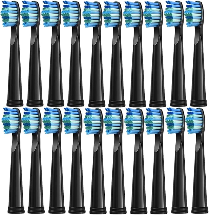 4/5/10/20Pcs Toothbrush Replacement Heads Compatible with SG910/507/958/515/949/575/551(Black-20pcs)