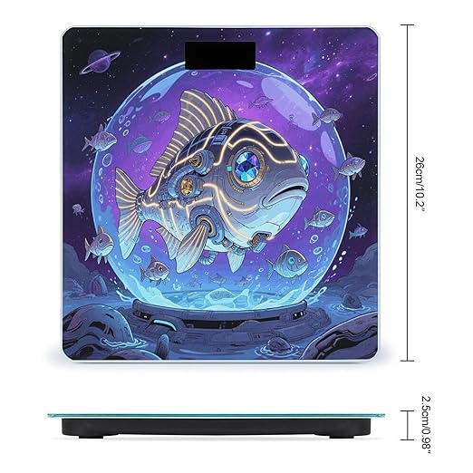 Fish Scale for Body Weight Sturdy Tempered Glass Weighing Scales with LCD Display Accurate Digital Bathroom Scale Convenient Body Fat Smart Scales Easy Read