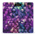 Abstract Color Cubes Purple Scale for Body Weight High Precision Digital Weight Scales with LCD Display Anti-Slip Sturdy Slim Tempered Glass Bathroom Scale for Home Use