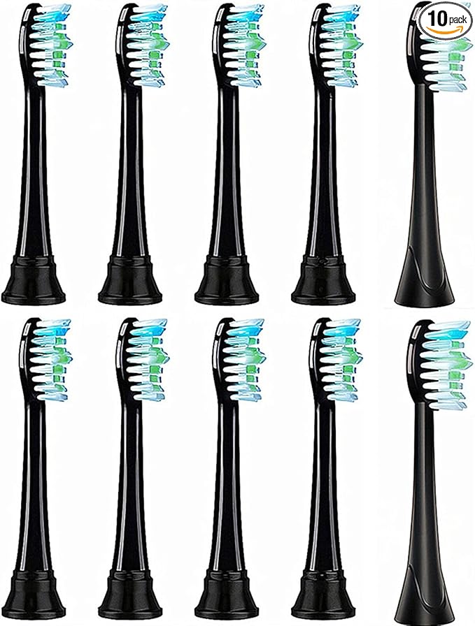 Replacement Toothbrush Heads Compatible with MOCEMTRY Electric Toothbrush10 Pack Black