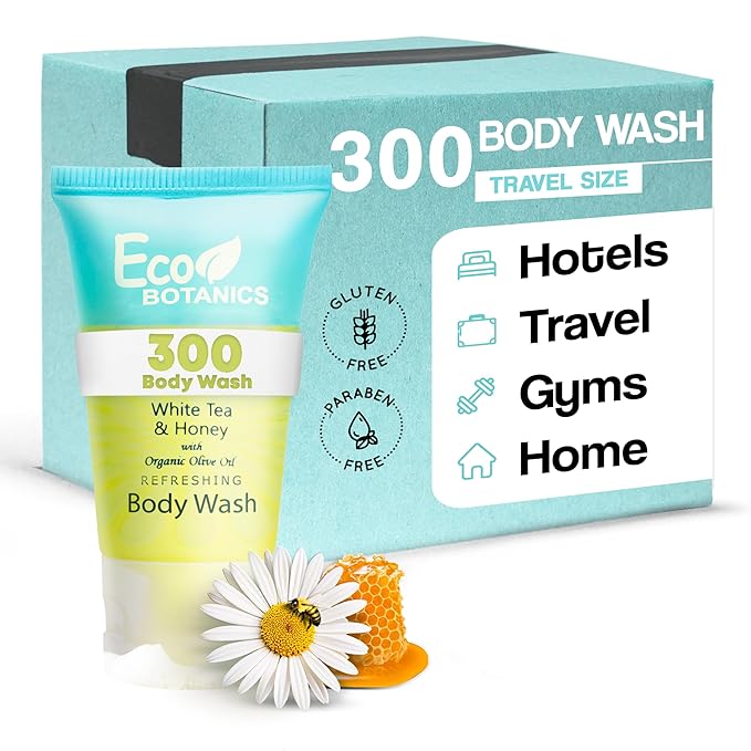 Eco Botanics Travel-Size Hotel Body Wash Soap 1 oz. (Case of 300)