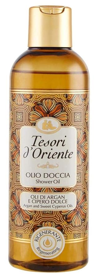 Tesori D'oriente Shower OilArgan and Sweet Cyperus 250ml 8.45fl.oz (Pack of 2)