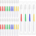 Honeydak 200 Packs Bulk Disposable Toothbrushes - Individually Wrapped Multicolor Soft Bristle Medium Manual Travel Toothbrushes for Hotel Toiletries(Stylish)
